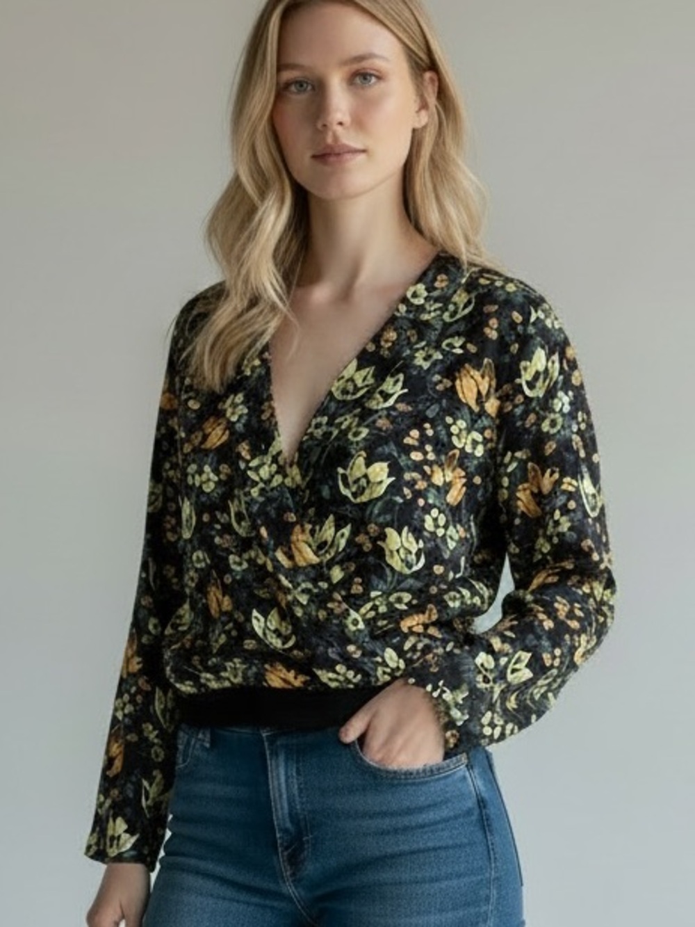 Intimately Free People Bodysuit Green Elsa plunge Women’s Size SP